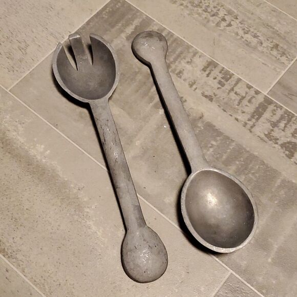 Vintage Aluminum Spoon & Fork Set - Picture 1 of 9